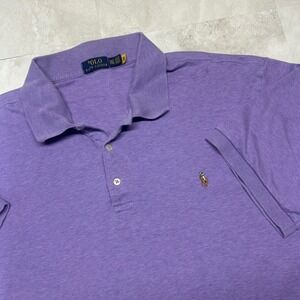 Polo Ralph Lauren Polo Shirt Purple Mens 2XLT Short Sleeve Jersey Cotton 0447